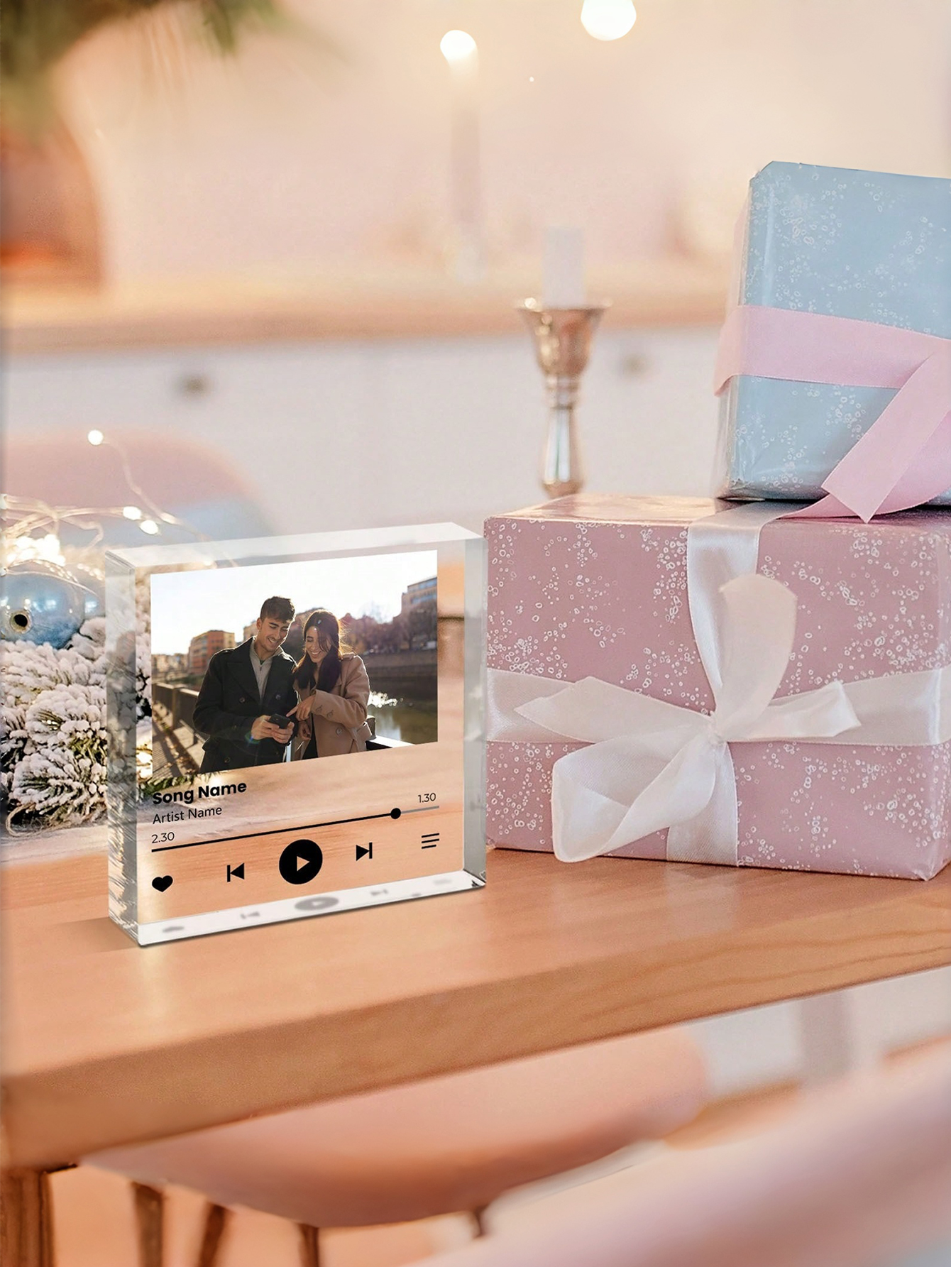 Custom Acrylic Photo Music Block